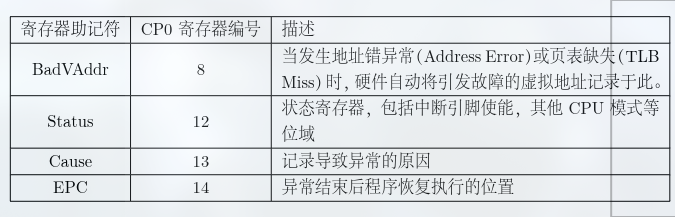 CP0 的一些寄存器